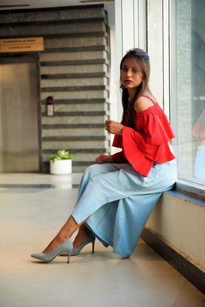 isa culottes - light gray chambray